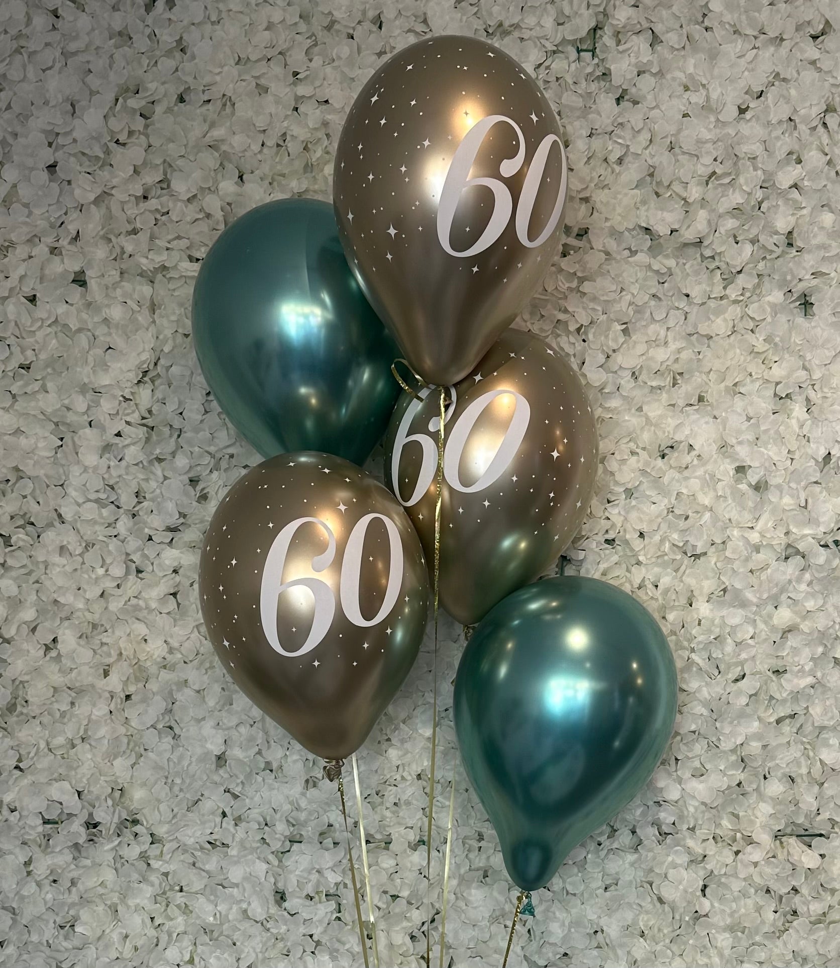 Ballonhilsen med 5 latexballoner – Fejr de 60 med sti