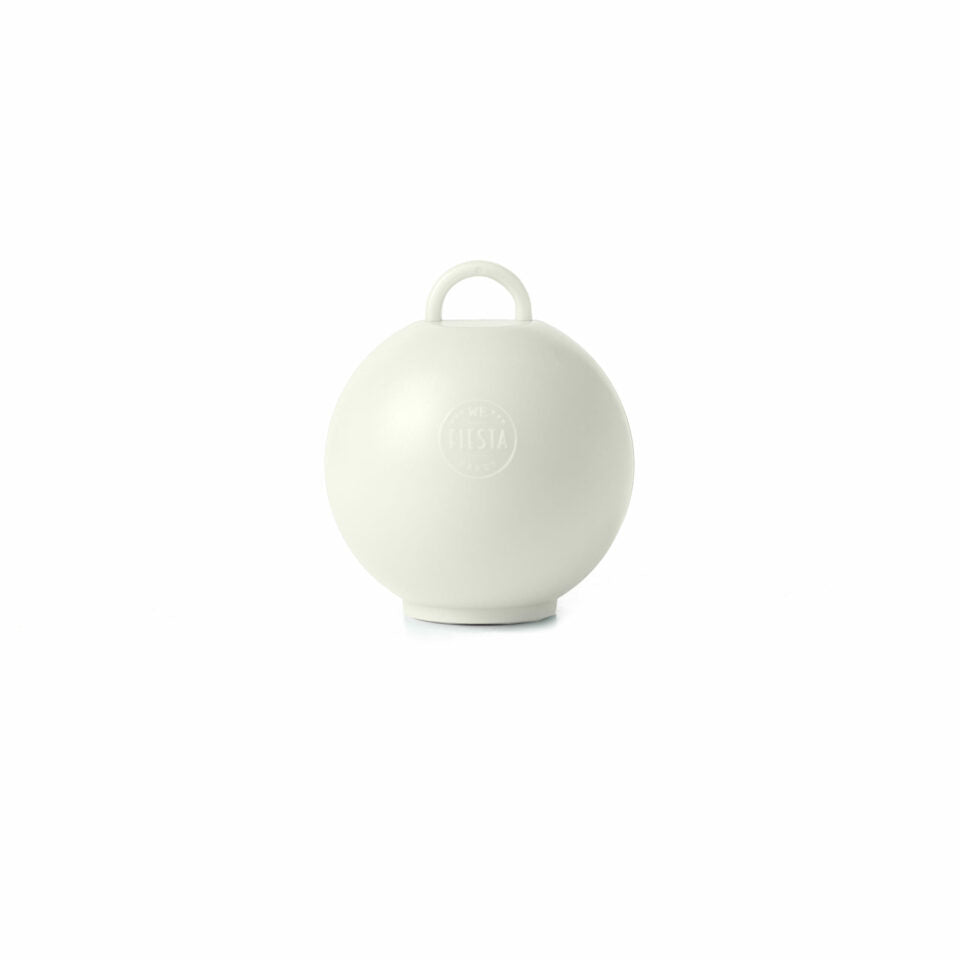 Ballonvægt i ivory kettlebell-design. Elegant og praktisk til at holde heliumballoner på plads ved bryllup, dåb og fest.
