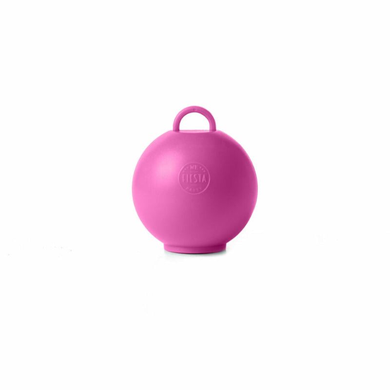 Pink ballonvægt i kettlebell-design – 4,8 cm. Perfekt til at holde heliumballoner på plads til fest, fødselsdag og pynt med farve.