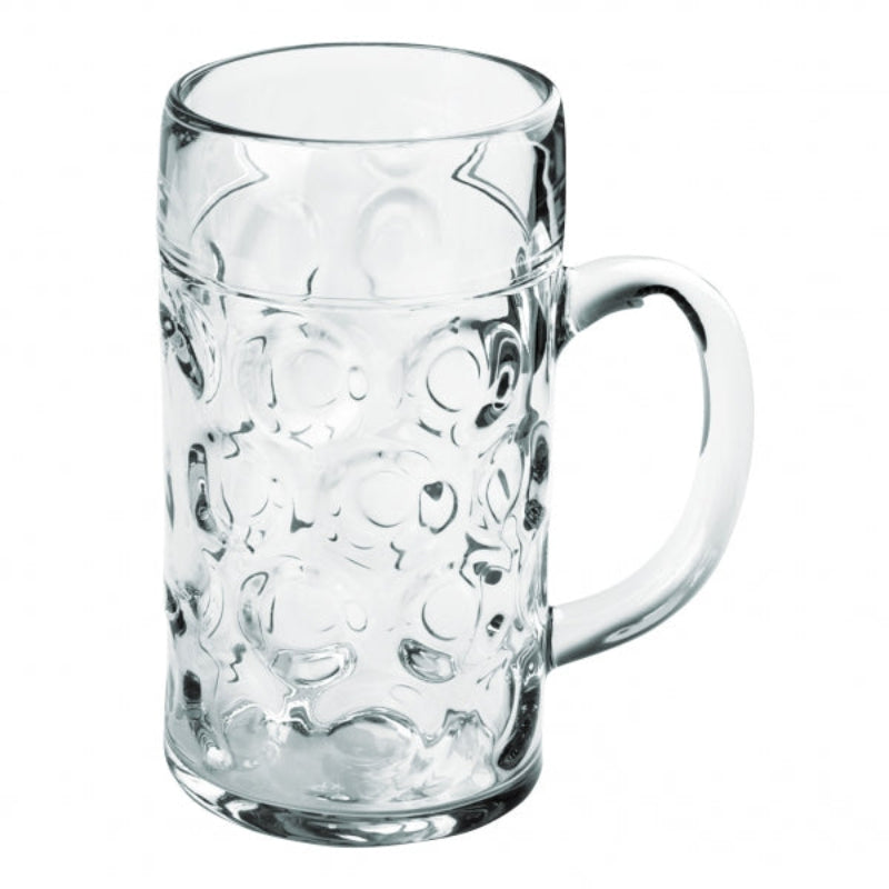 Robust plastikkrus til øl i SAN-materiale. 50 cl, genanvendelig og tüler opvaskemaskine. Perfekt til fest uden glasskür