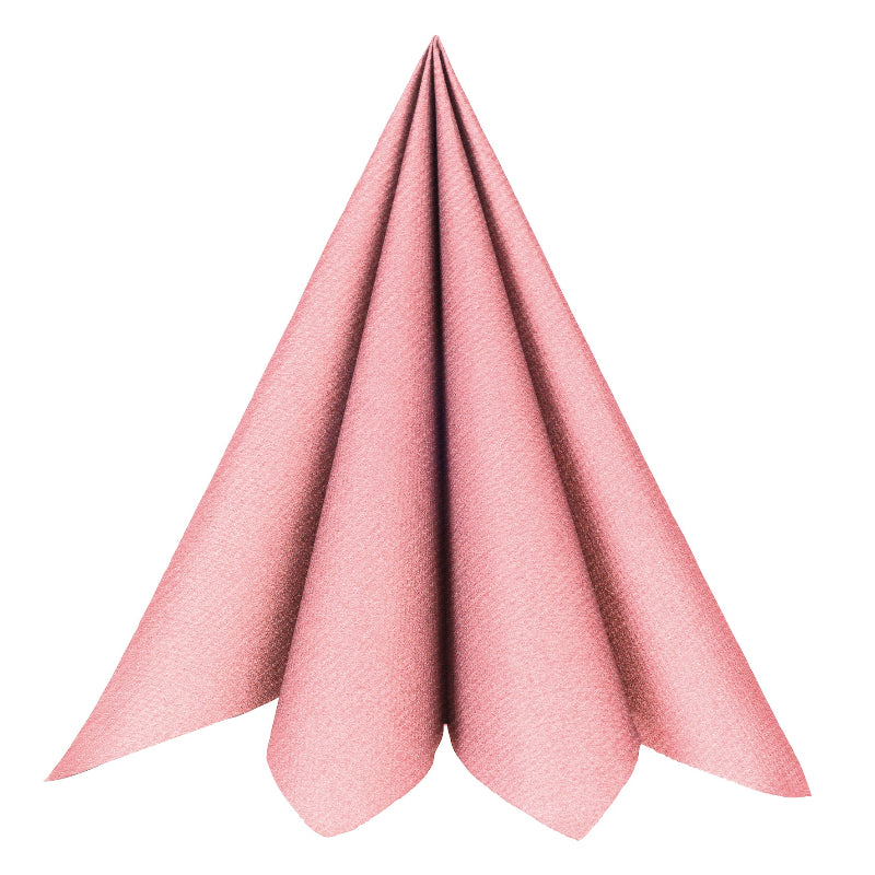 Tilføj charme til din fest med lyserøde Airlaid-servietter. Pakke med 20 servietter i stoflignende kvalitet, 40 x 40 cm – ideelle til enhver lejlighed.