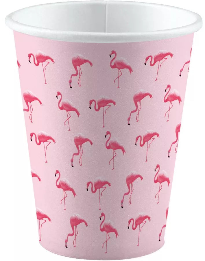 Lyserøde flamingo papkrus – 8 stk.
Papkrus med pink flamingoer, 250 ml – perfekte til sommerfest eller temafest. 8 stk. i pakken.