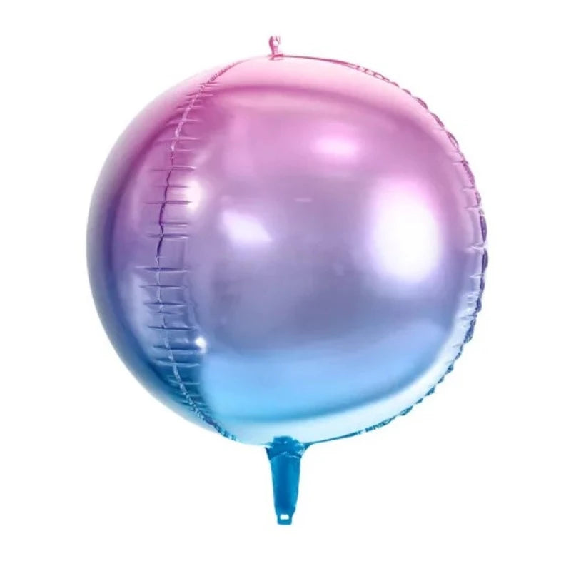 Violet & blå rund folieballon 35cm