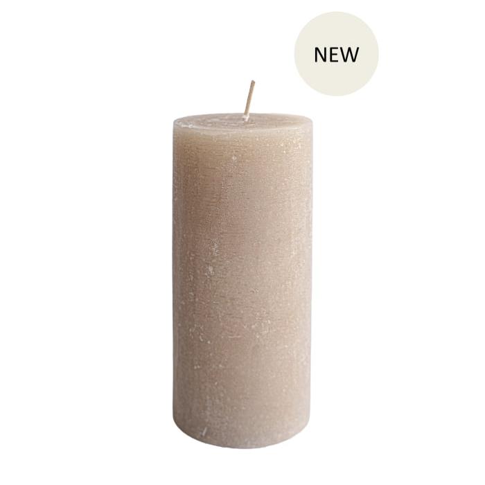 Rustikke bloklys i sand fra Kunstindustriens lys 7 x 15 cm