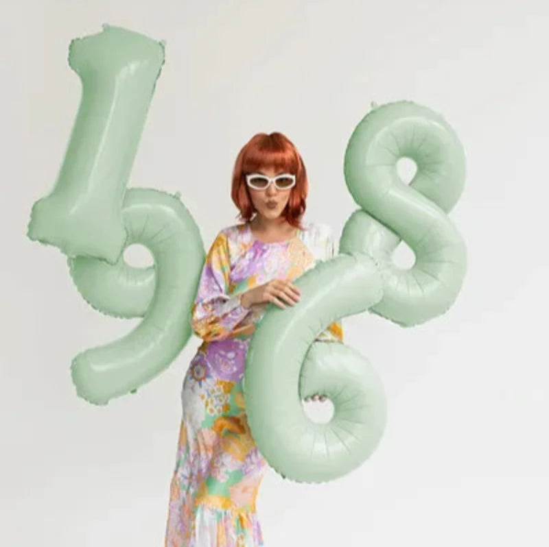 Talballoner i smuk grøn, vÌlg fra nr. 0-9