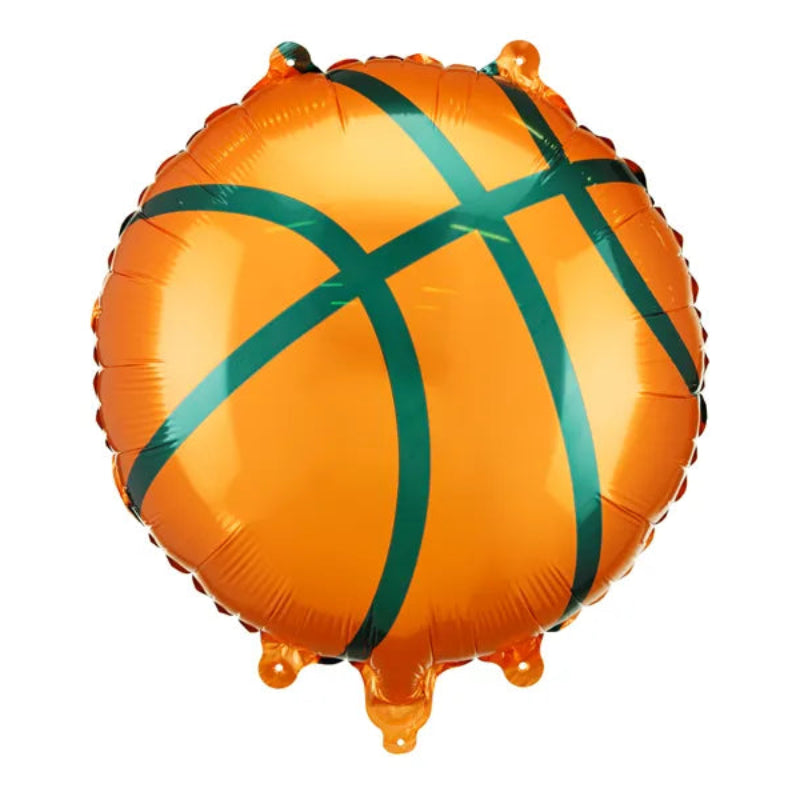 Basketball folieballon – 35x35 cm ballon til sportstema
Folieballon formet som en basketball, ca. 35 cm efter oppustning. Til luft og helium. Perfekt til børnefødselsdag eller sportstema.