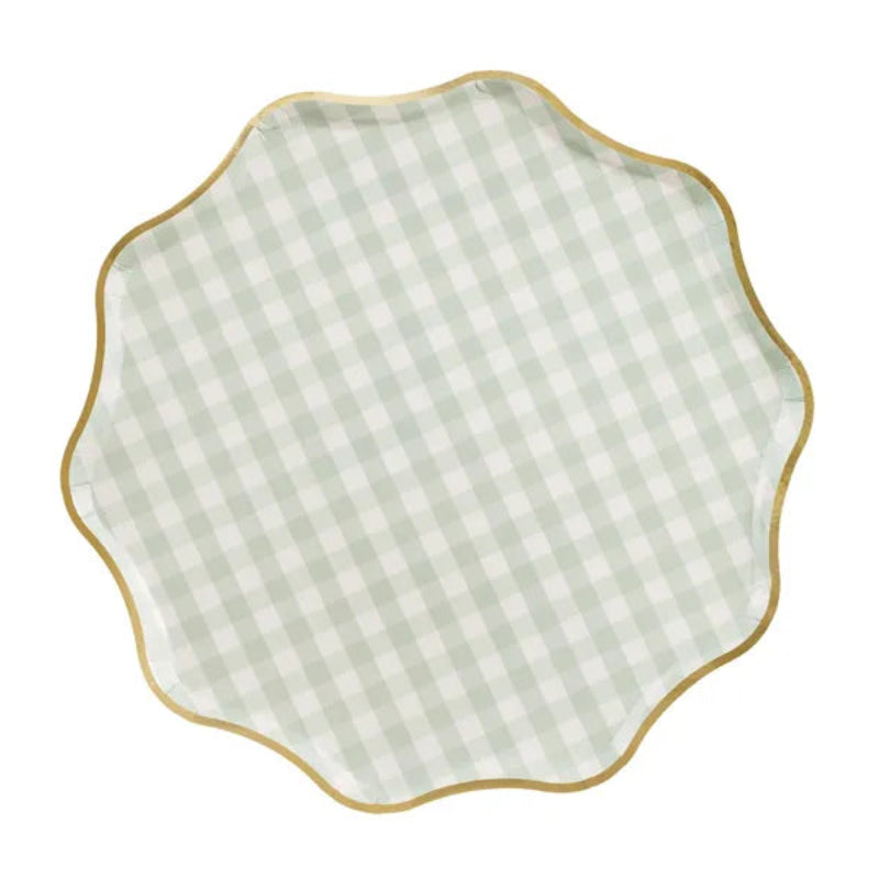 Grønternet paptallerkner med guldkant – 23 cm
Stilfulde paptallerkner med grønternet mønster og skinnende guldkant. Diameter 23 cm. Ideelle til babyshower, picnic eller fødselsdag.