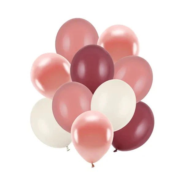 Ballonbuket i blomme, nude og pink nuancer