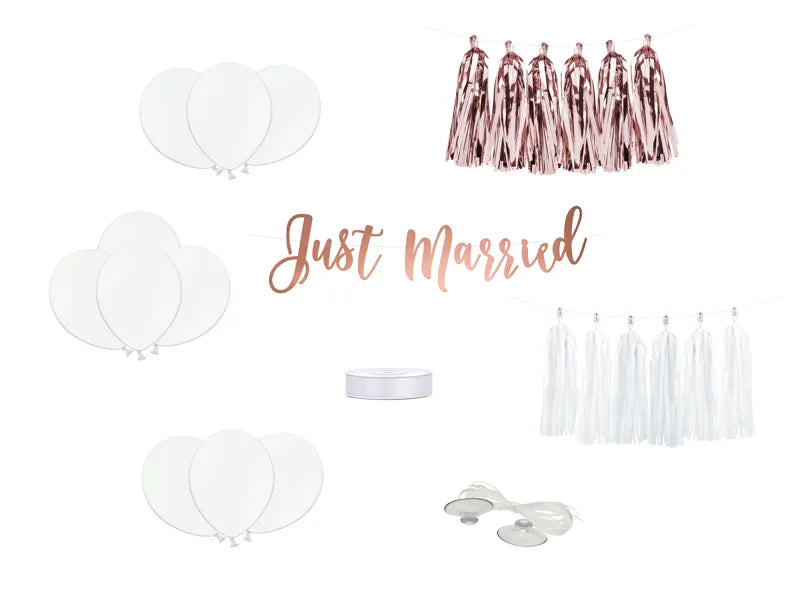 Bil dekoration kit - Just Married