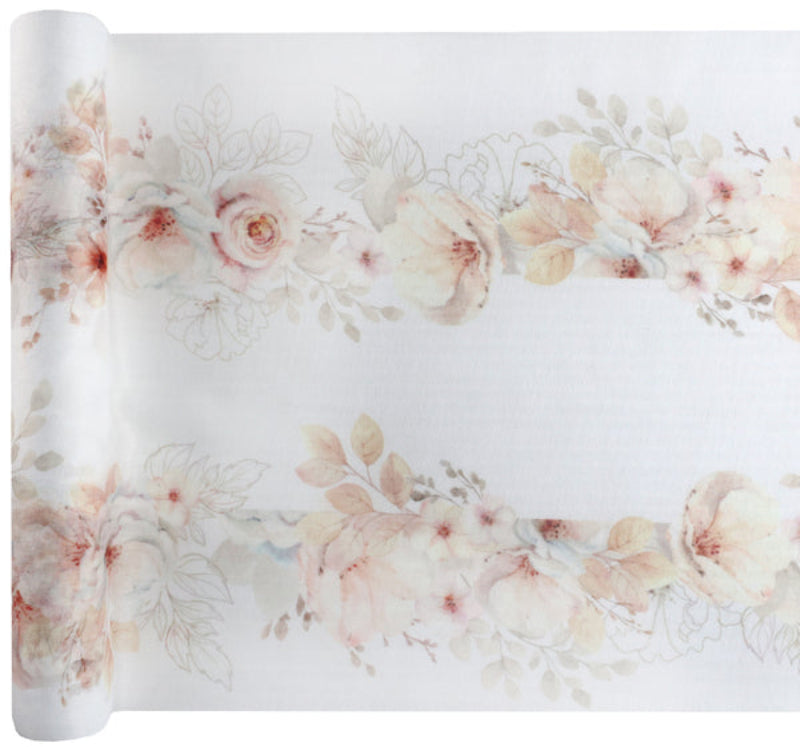 Softness bordløber i mousseline-polyester, 36 cm x 3 m. Skab en elegant borddækning til bryllupper, jubilæer og festlige lejligheder. Let og stilfuld.