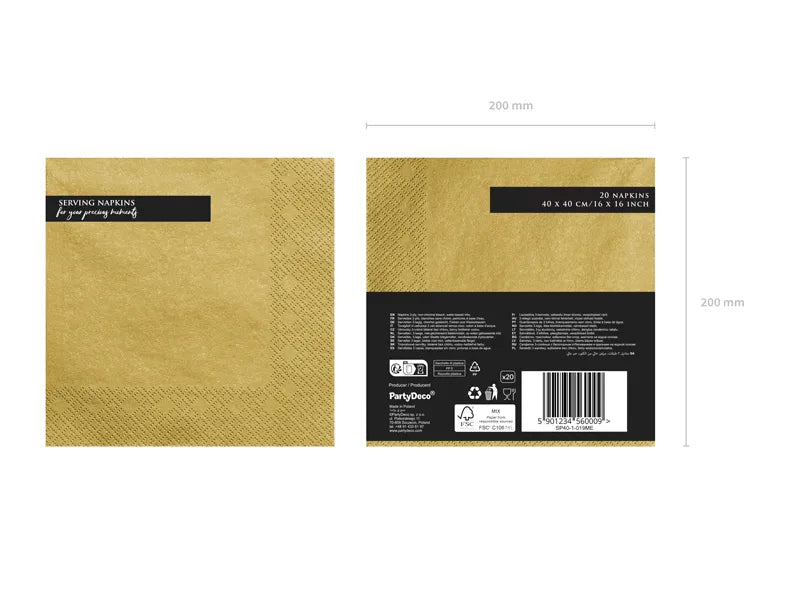 Guld servietter 20 stk.