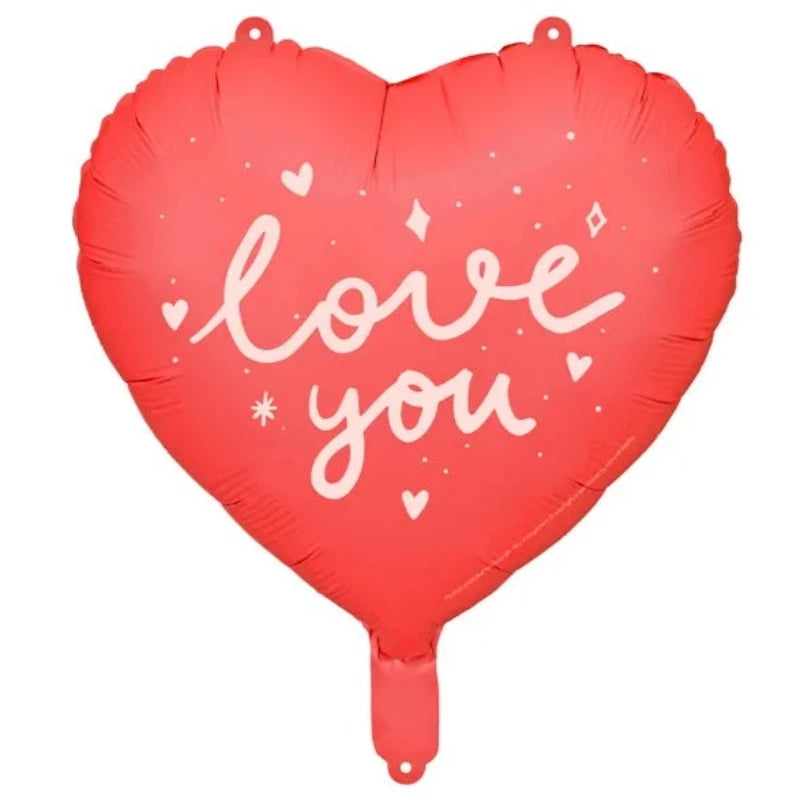 Love you hjerteballon rød