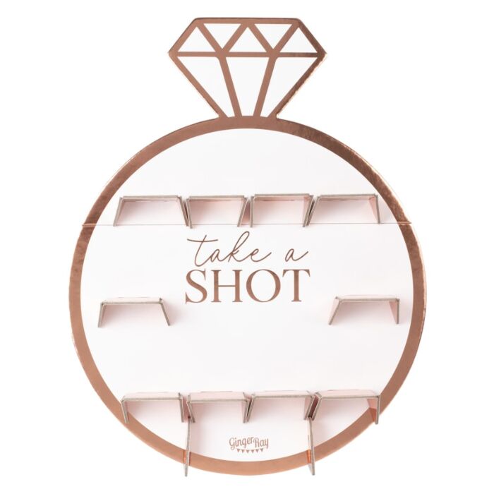 Shots væg i rosa guld