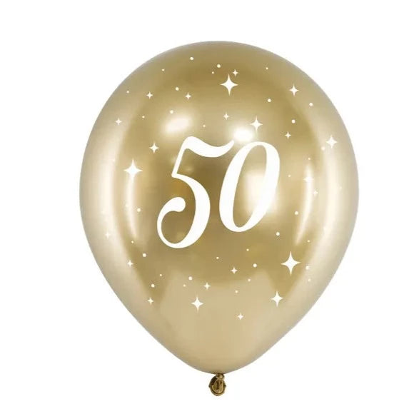 50 års fødselsdagsballon guld