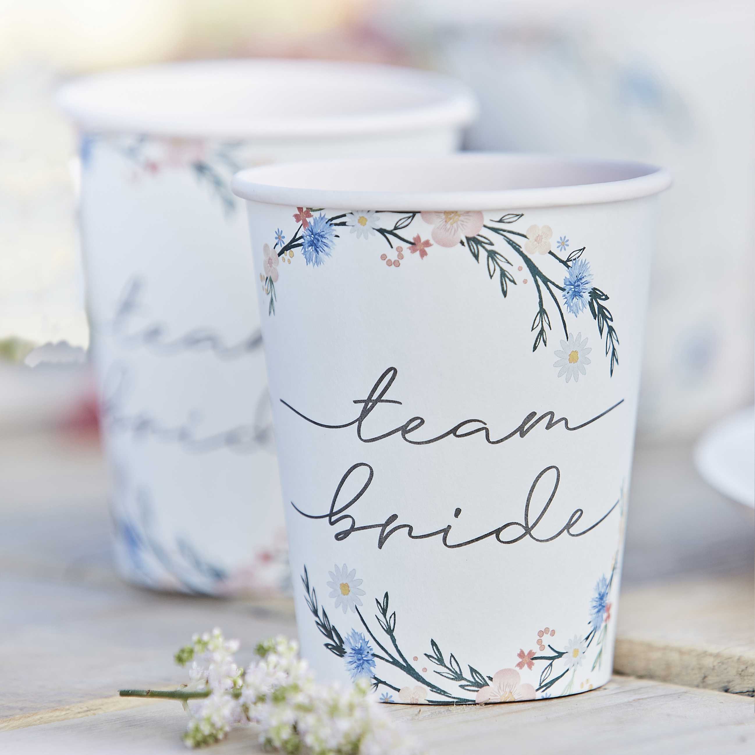 Team Bride boho blomster krus 8 stk.