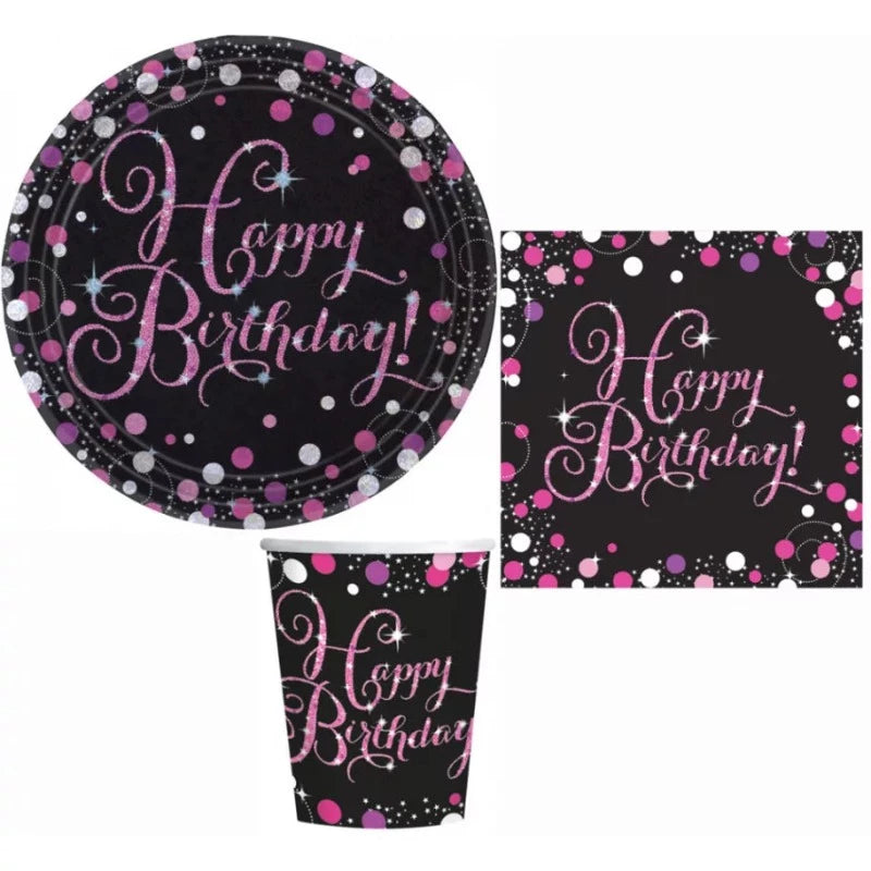 Pink Happy Birthday festbox - Party box til fødselsdag
