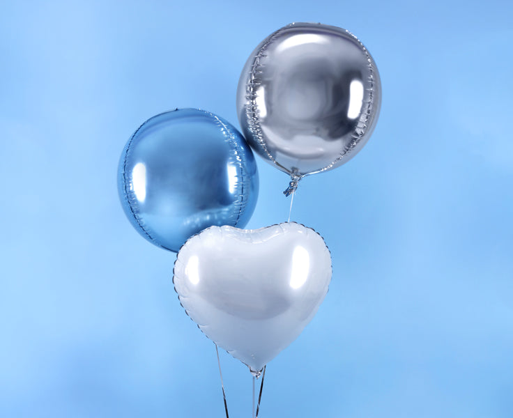 Rund folieballon i sølv ca. 40 cm