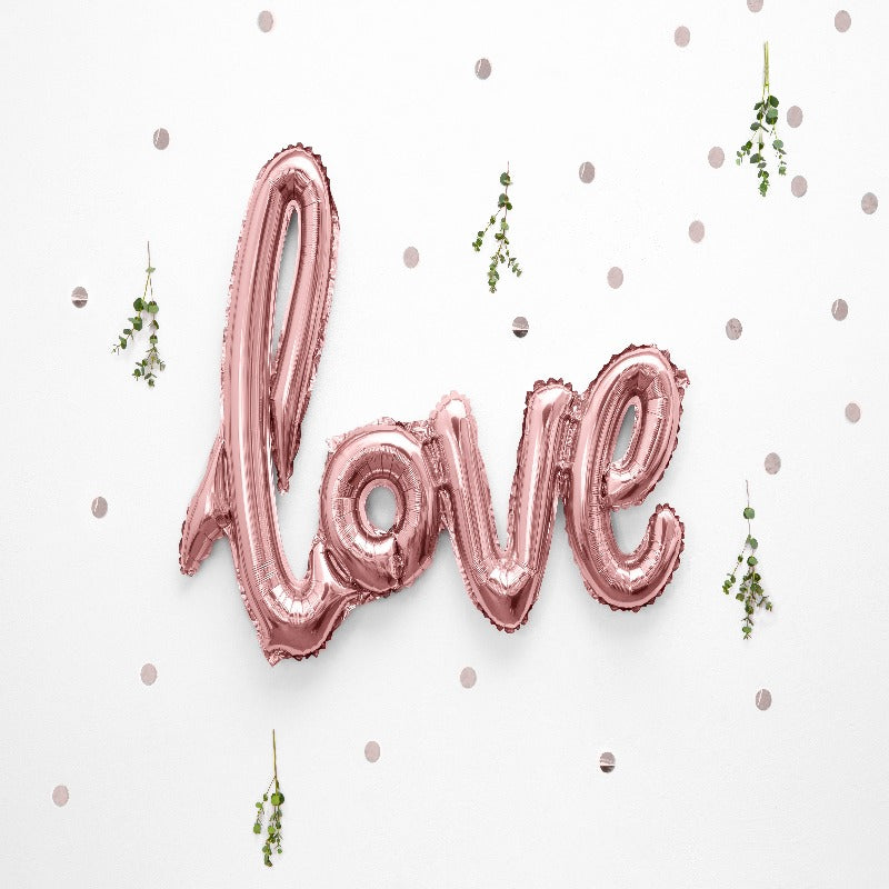 Love folieballon o rosa guld
