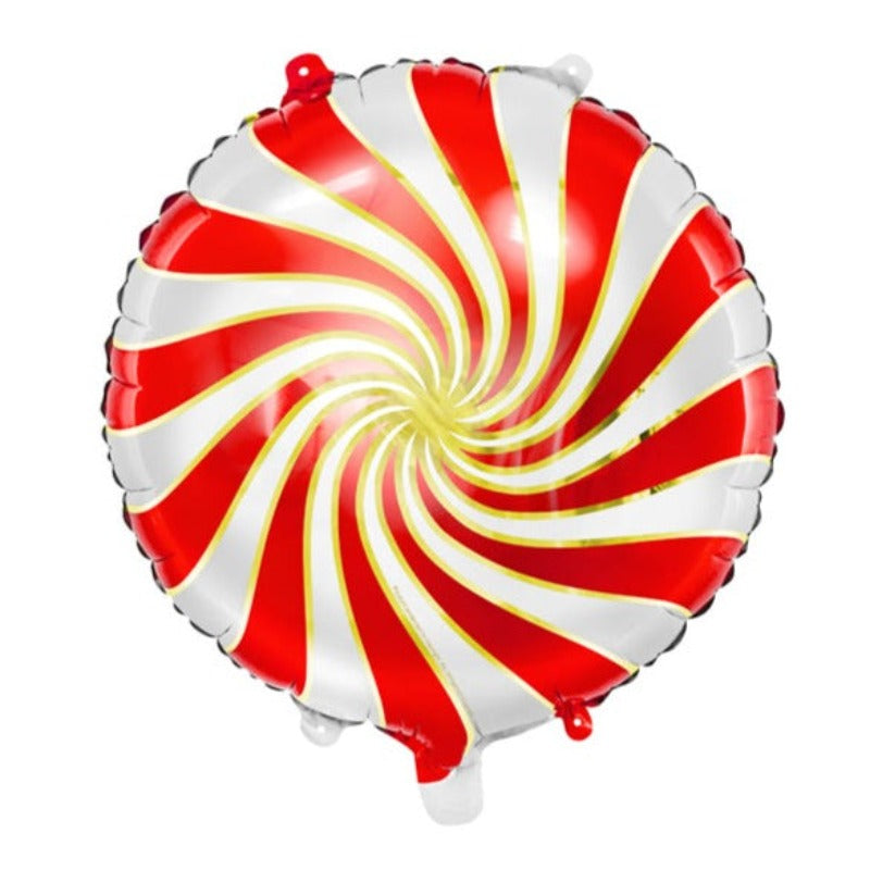 Rød candystribet  jule ballon