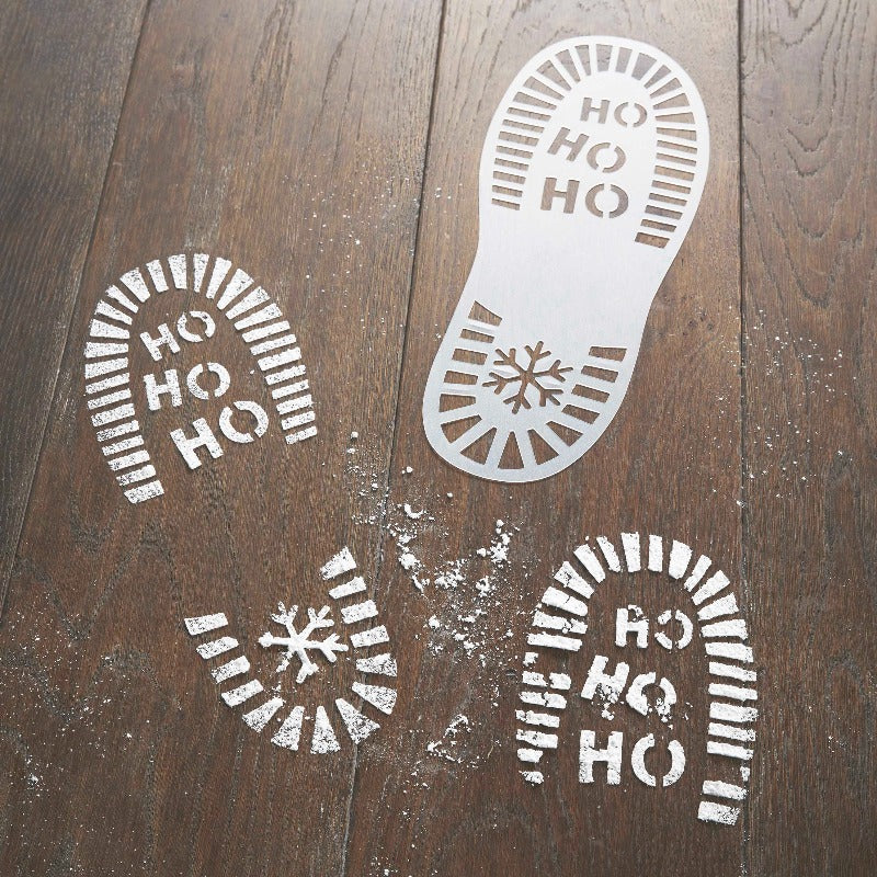 Julemandens fodaftryk stencils