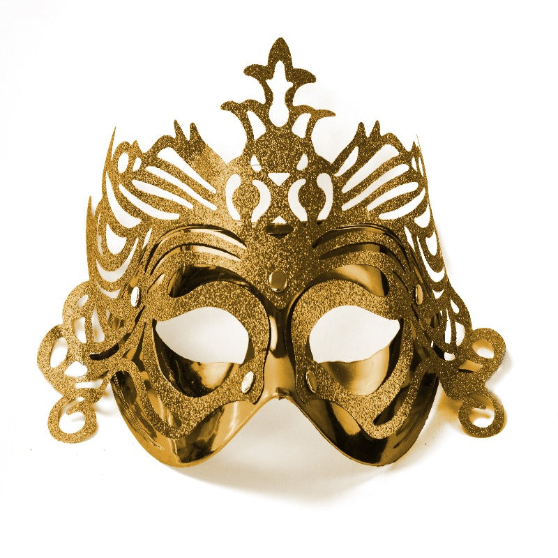 Fest maske med udskæringer i guld