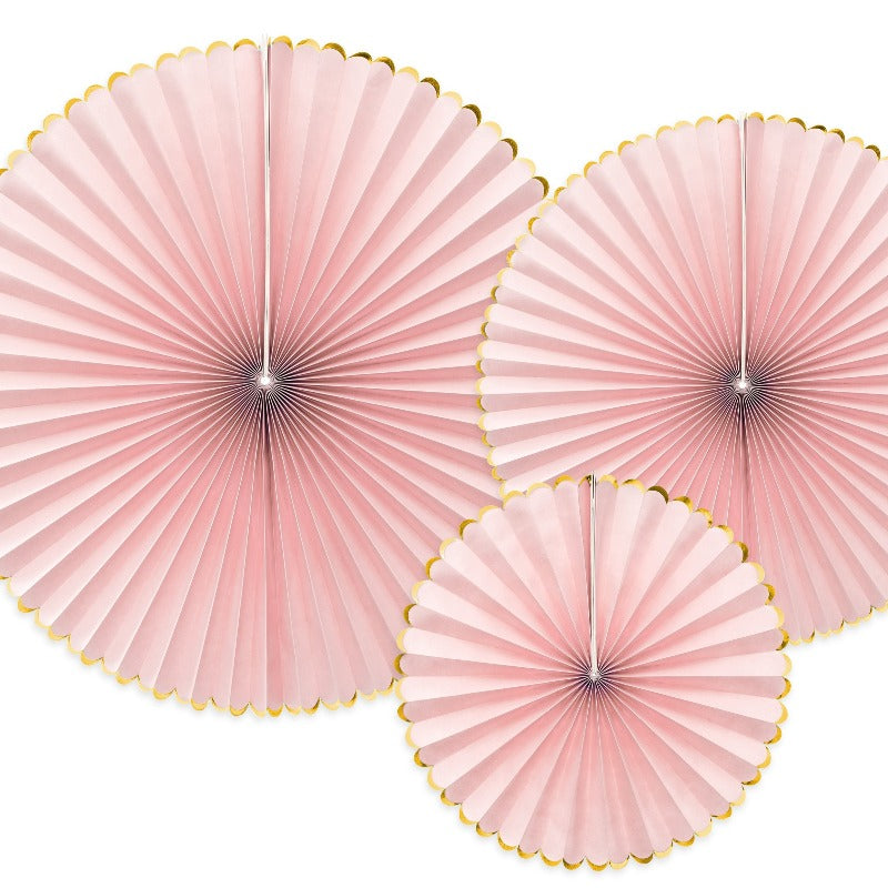 Dekorative Rosetter "Yummy" – Lys Pink med Guldkant