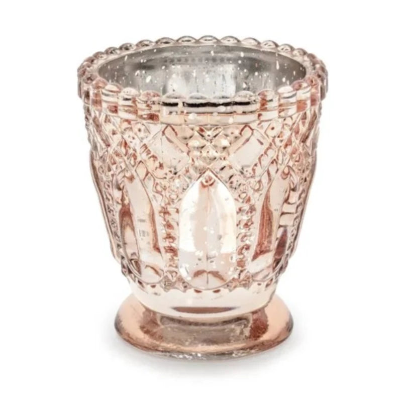 Rosa guld fyrfadsstager