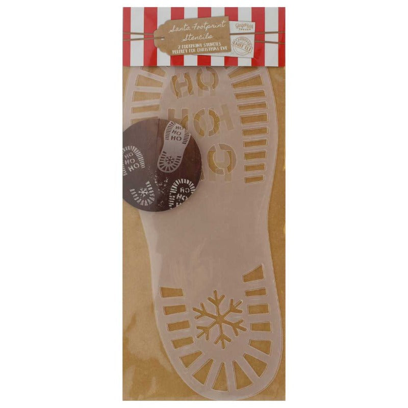 Stencils til Julemandens fodaftryk