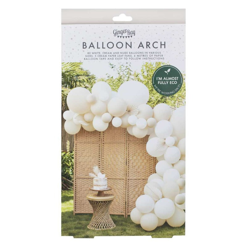 Ballonbue i cremefarve & hvid