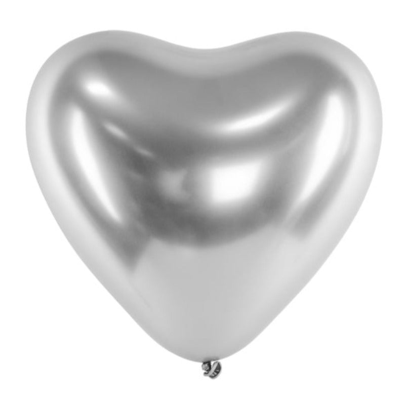 Shiny sølvhjerte balloner