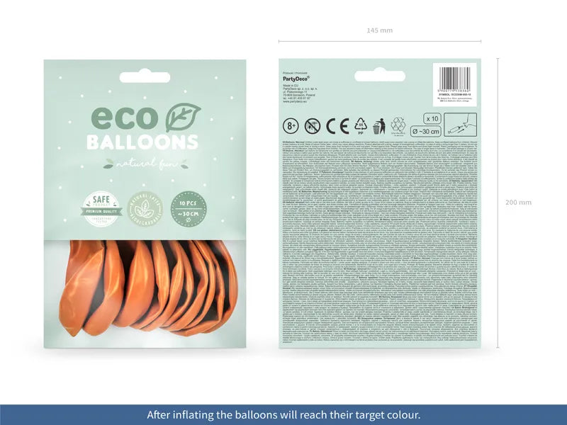 Orange metallic balloner 30 cm/10 stk.