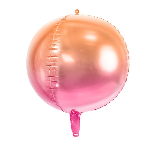 rund Pink og orange folieballon
