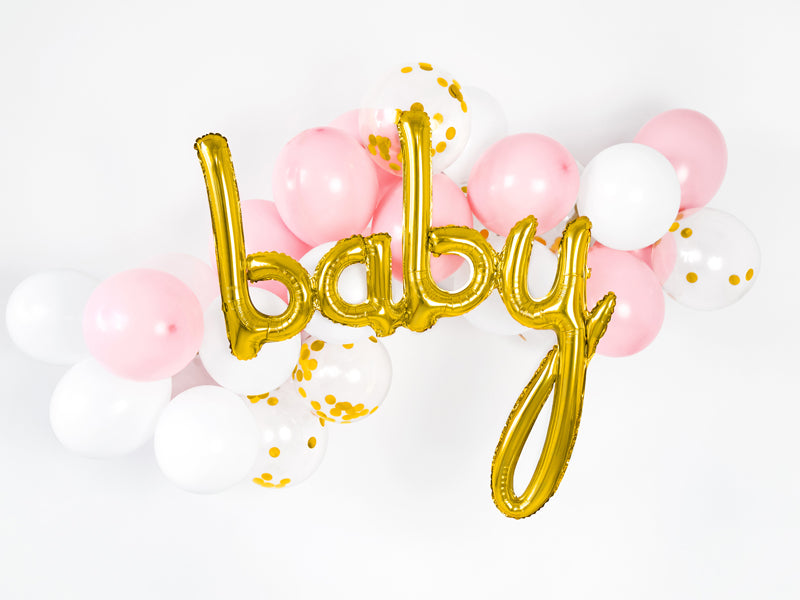 Baby Folie ballon i guld 73.5 x 75.5cm
