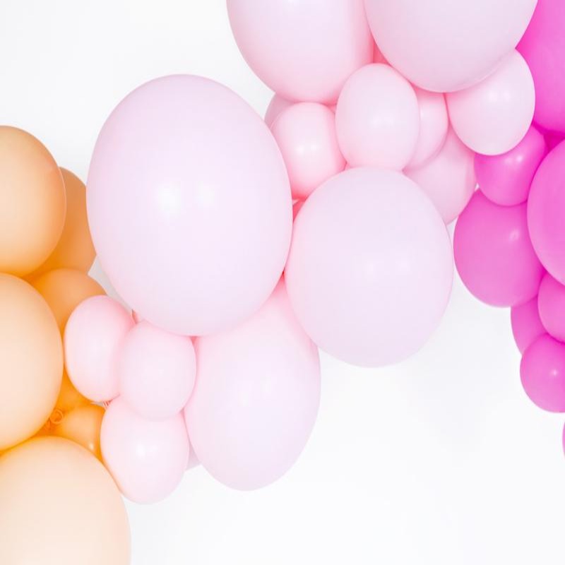 Små balloner i pastel lyserød 12 cm 100 stk.