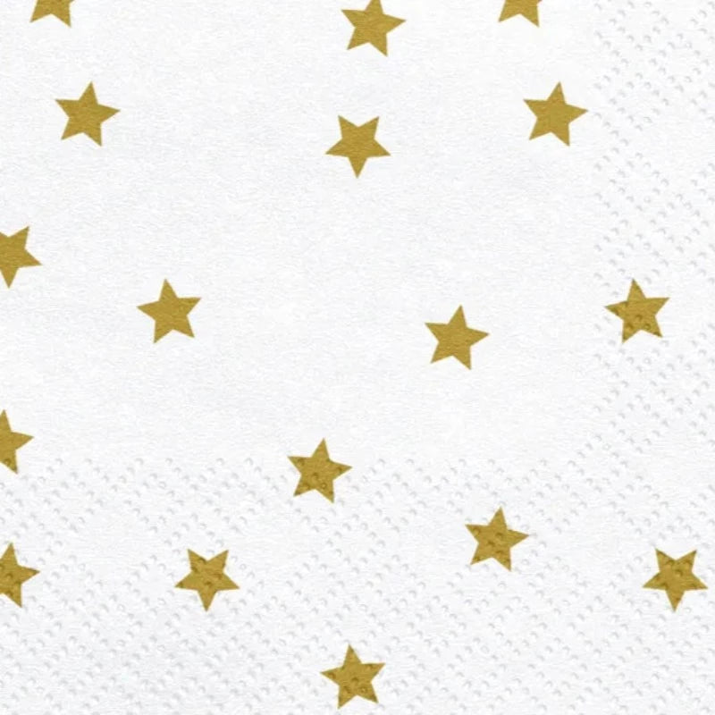 Servietter med guld stjerner