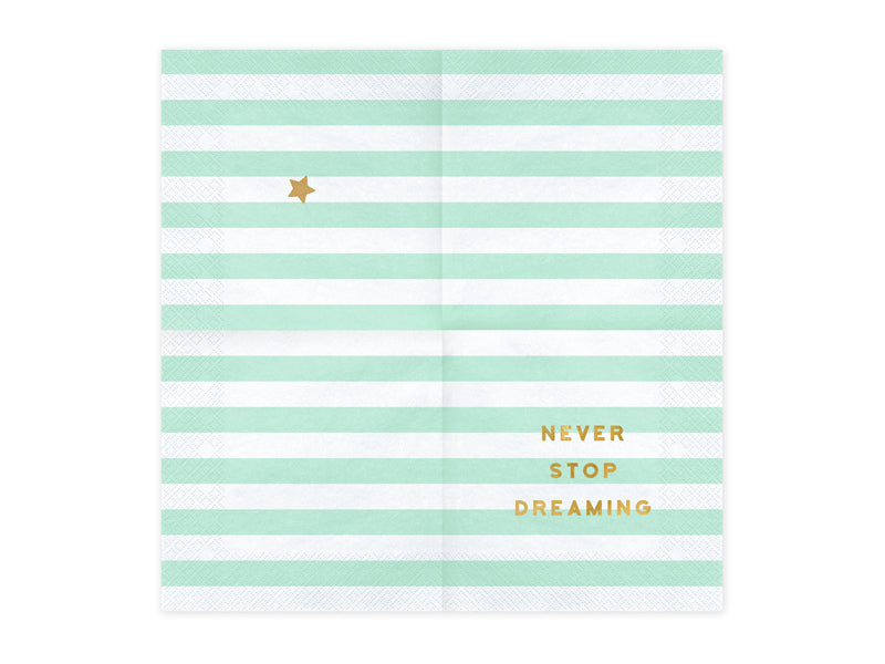 Servietter Yummy - Never stop dreaming, mint