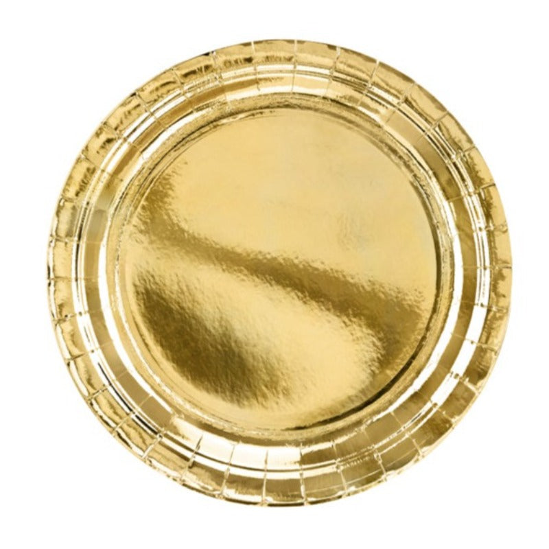 Tallerkner guld 6 stk./23 cm