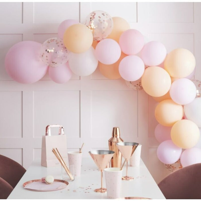 Ballonbue i Lyserød/Fersken & hvid
