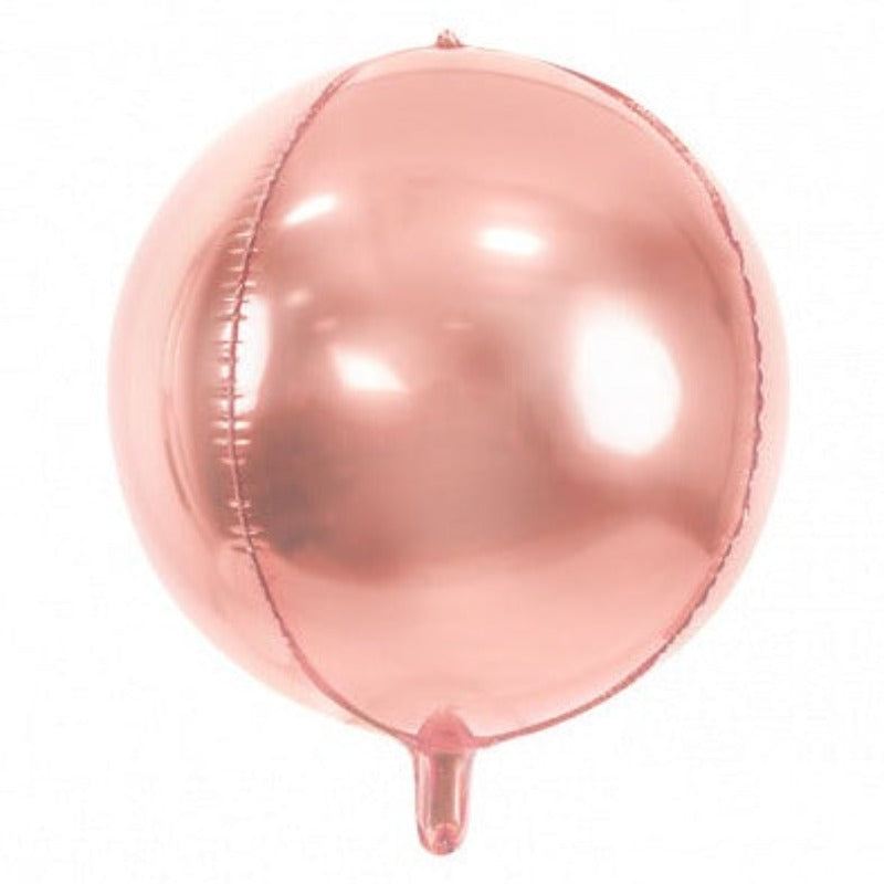 Rund folieballon i rosa guld