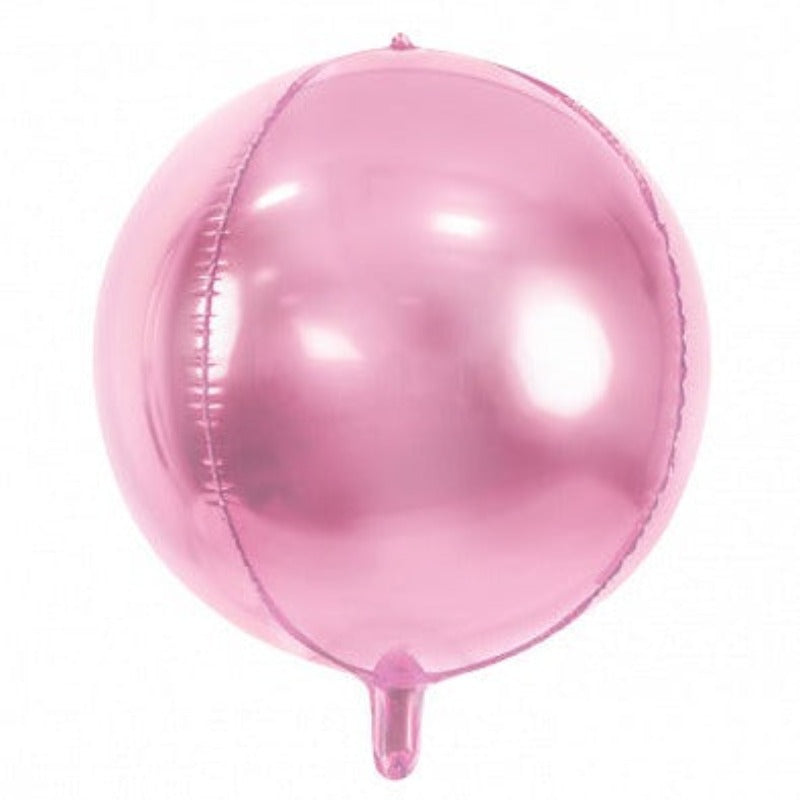 Rund folieballon i lyserød 40 cm