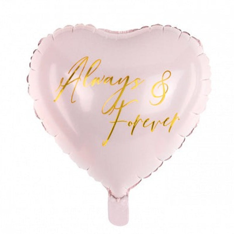 Always and forever lyserød folieballon