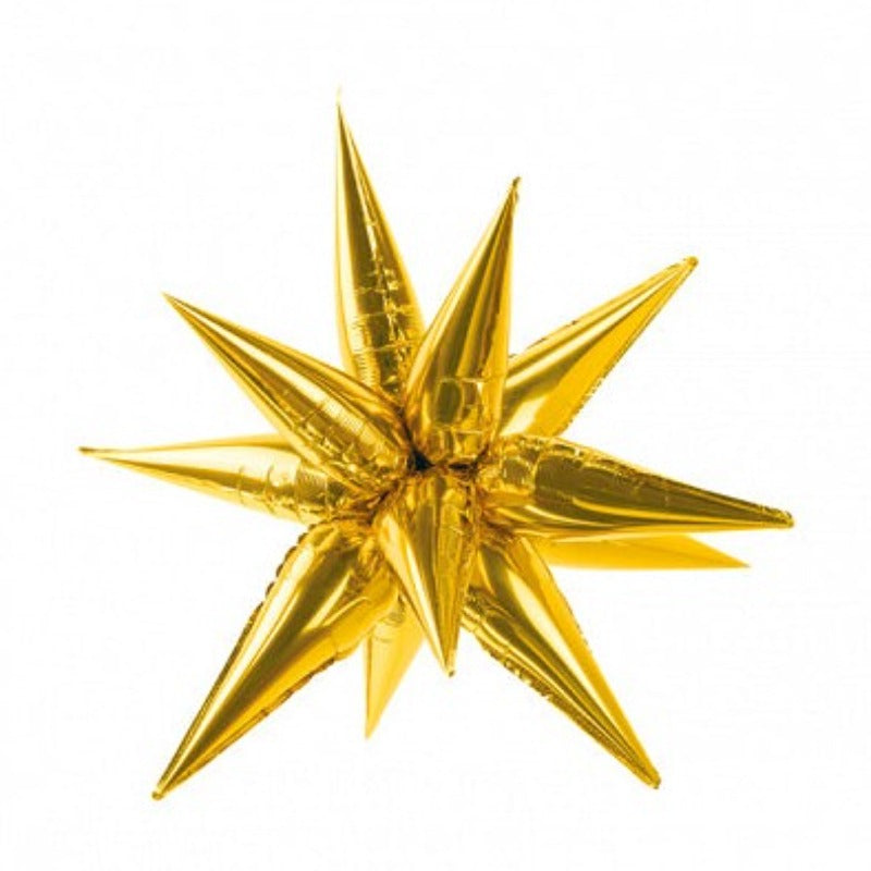 Folie stjerne ballon i 3D, 70cm, guld