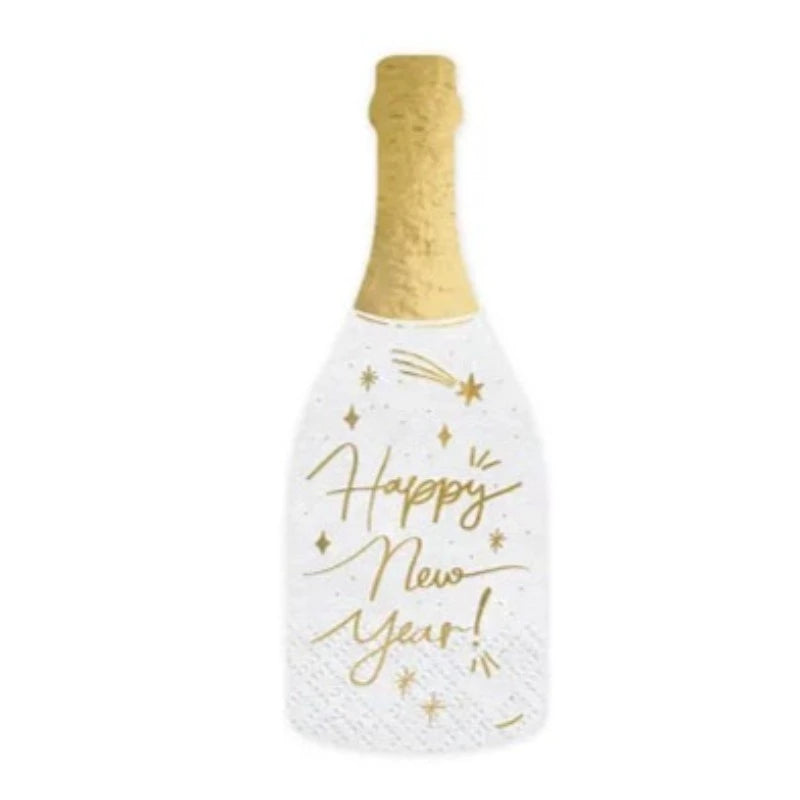 Nytårs servietter champagenflaske