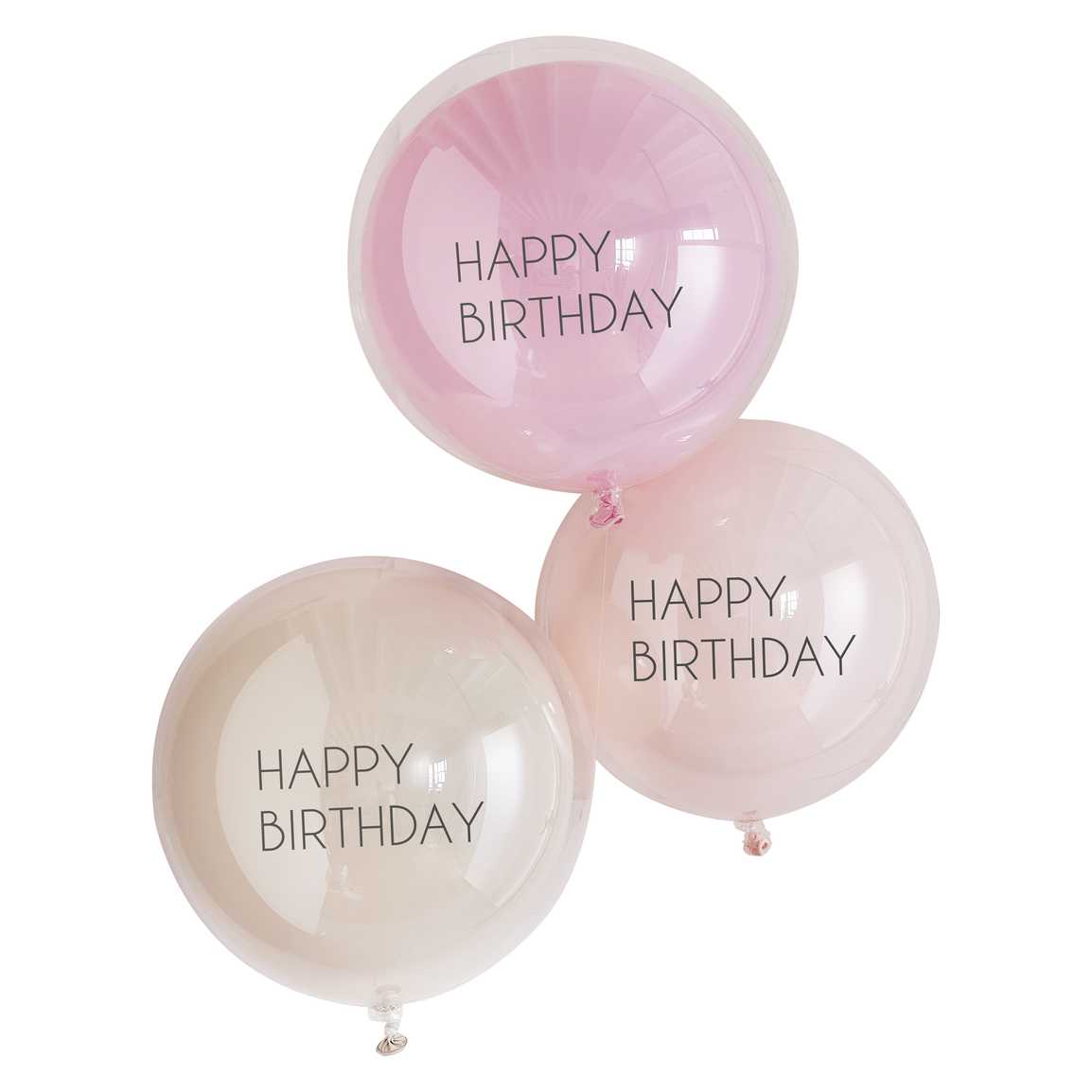 Happy Birthday dobbeltballoner 3 stk.