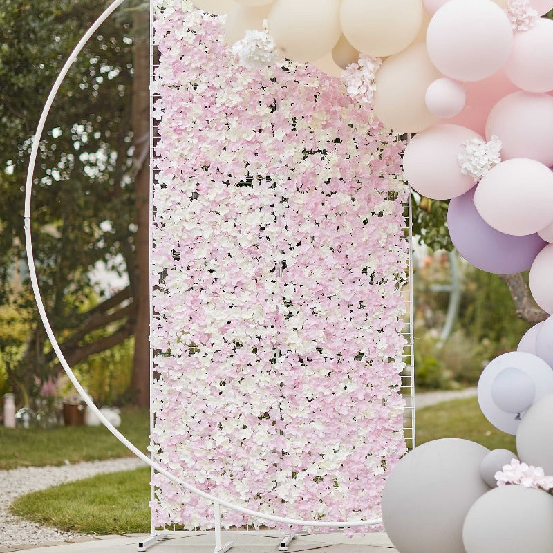 Blomstervæg lyserød & hvid