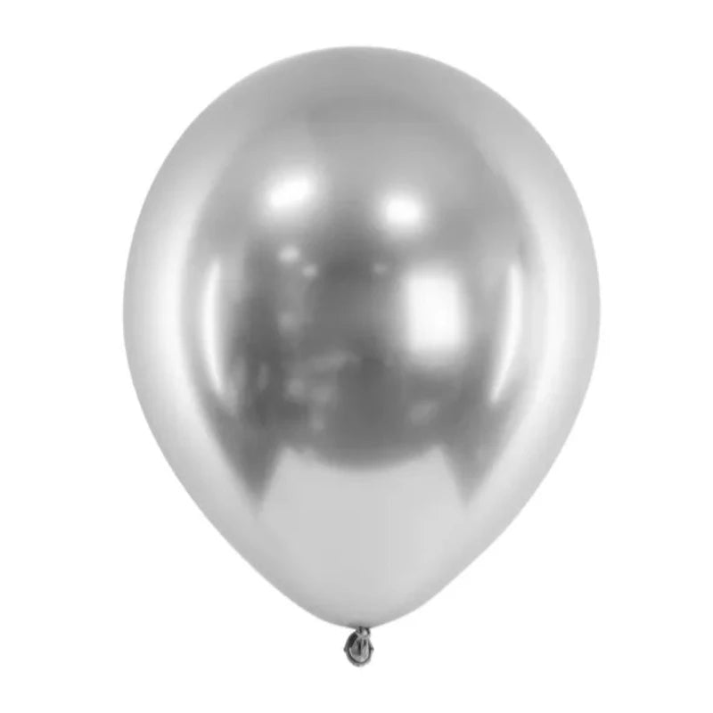 Glossy sølv Balloner 30 cm 50 stk.
