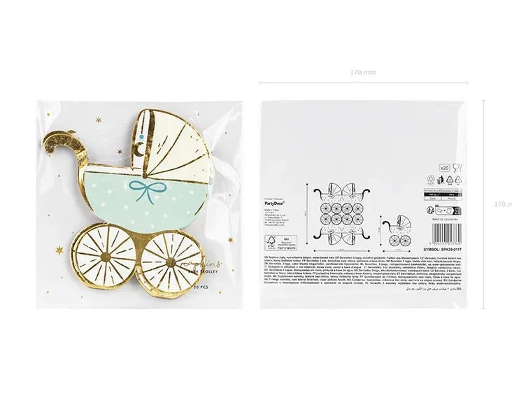 Barnevogns servietter Tiffany Blue