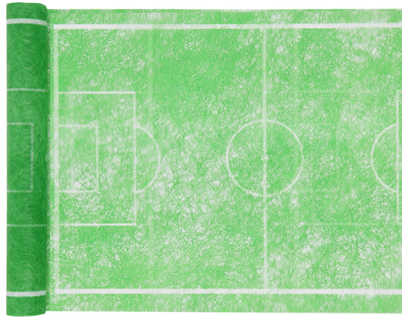 Grøn bordløber i fodboldtema – perfekt til fodboldfest og børnefødselsdag. Skab en sjov og gennemført borddækning. ⚽