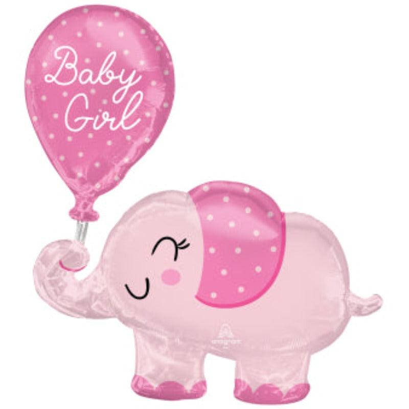 Lyserød Baby elefant folieballon