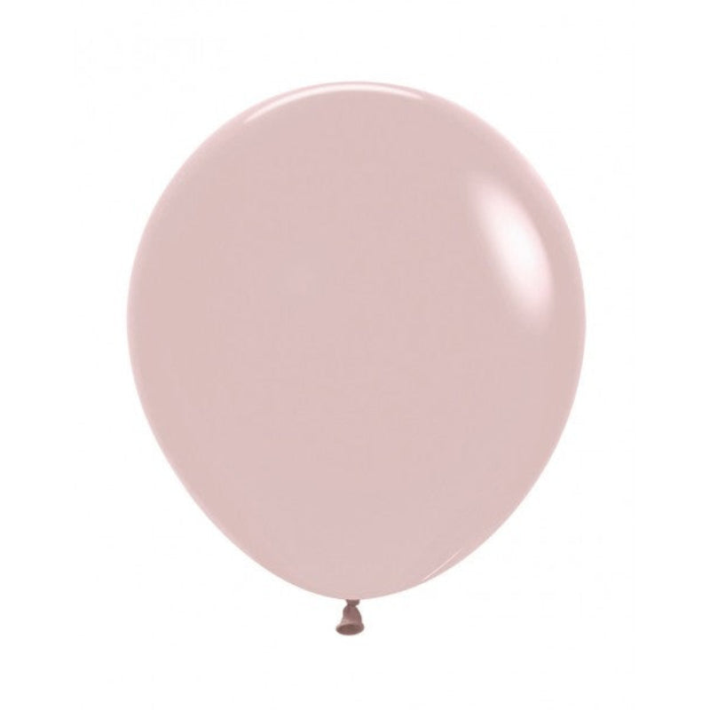 Store balloner i støvet rosa fra Sempertex. 18"/45 cm. Fremstillet i 100% naturlatex. Kan fyldes med helium eller luft. 25 stk. pr. pakke.